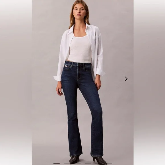 Calvin Klein High Rise Flared Jeans - Picture 2 of 7